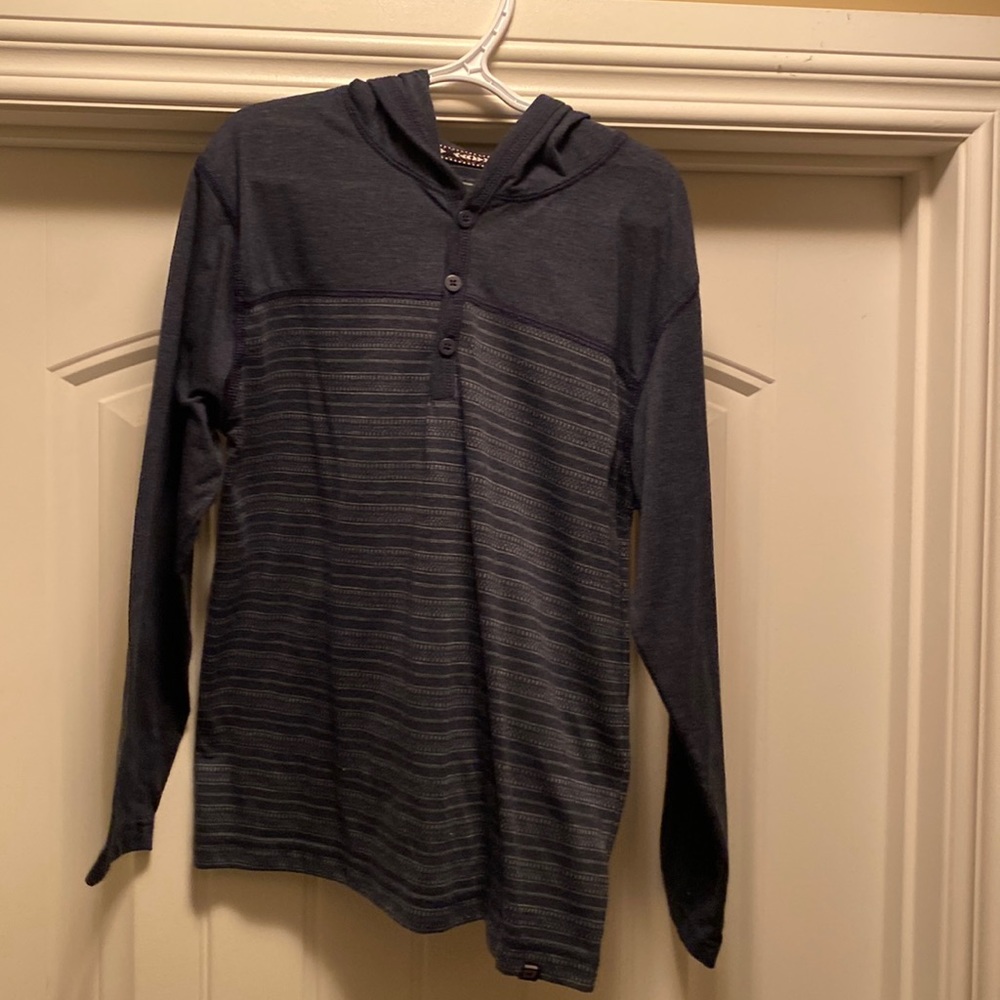 Burnside hooded long sleeve henley, size M (10/12)